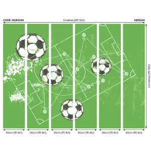 Origin Murals Football Grunge Texture Green Paste the Wall Mural 300cm wide x 240m high