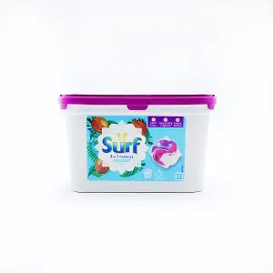 Surf 3-in-1 Coconut Bliss with Long-Lasting Fragrance Washing Capsules for Brilliantly Clean Laundry 18 Washes - Pack of 6