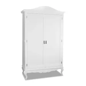 Juliette Double Wardrobe. French Style 2 Door Wardrobe - White