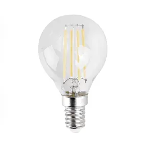 ValueLights Pack of 10 Retro Style 4w LED Filament SES E14 Clear Golfball Light Bulbs 6500K Cool White