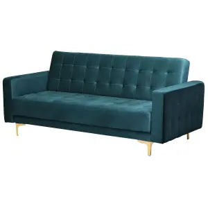 3 Seater Sofa ABERDEEN Teal Velvet