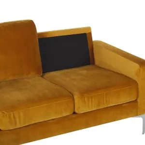 3 Seater Velvet Sofa Yellow GAVLE