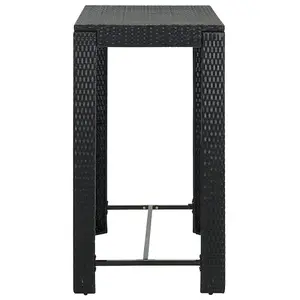 Berkfield Garden Bar Table Black 100x60.5x110.5 cm Poly Rattan