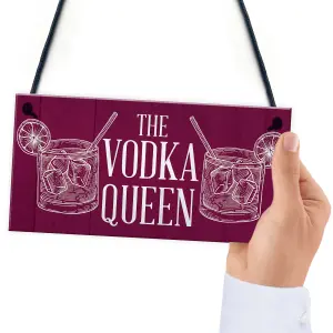 Red Ocean The Vodka Queen Funny Friendship Gift For Her Novelty Vodka Bar Home Bar Signs