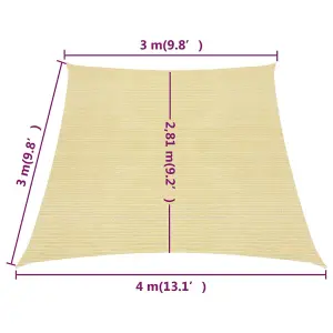 Berkfield Sunshade Sail 160 g/m2 Beige 3/4x3 m HDPE