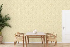 SK Filson Soft Gold Damask Wallpaper