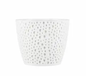 Flowerpot plant pot planter Elza Plastic Crystal Modern Decorative White 11cm