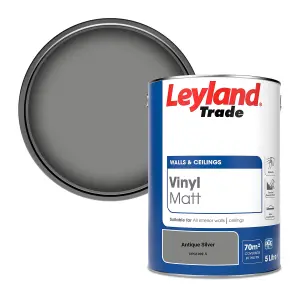 Leyland Trade Vinyl Matt Walls & Ceilings Emulsion Paint Antique Silver (PPG1002-5) 5L