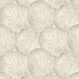 Beech Leaf Wallpaper In Blush and Beige