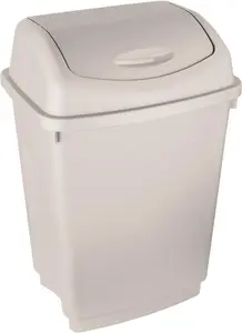 simpa 12L Cream Plastic Swing Lid Bin - Single Bin