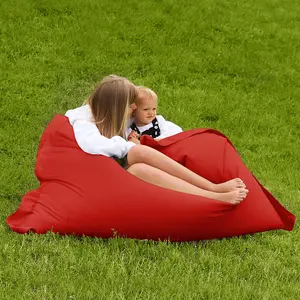 rucomfy Outdoor Water Resistant Extra Large Squashy Squarbie Beanbag - Red