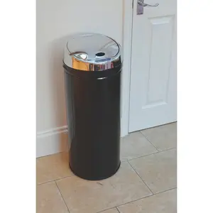 Steel Motion Sensor Rubbish Bin - 45L Black