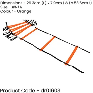 4m x 0.5m Flat Agility Speed Ladder Kit - Football Rugby Footwork Training Drill