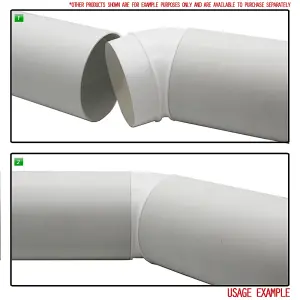 Kair 45 Degree Elbow Bend 100mm - 4 inch Round Plastic Ducting Joint to Connect Round Duct Pipe or Flexible Hose