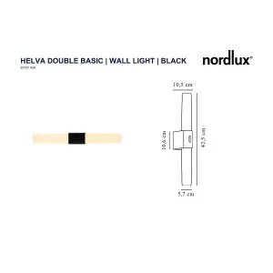 Nordlux Helva Indoor Ensuite Shower Bathroom Wall Light in Black (Diam) 5.7cm