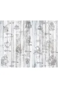 Origin Murals Vintage Wood Grey Matt Smooth Paste the Wall Mural 300cm wide x 240cm high