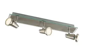 Luminosa SPOT LED 3 Light Adjustable Spotlight Bars Nickel 400lm 2700K 46x12x7cm