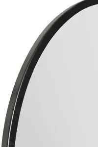 MirrorOutlet The Fenestra Black Edged Circular Modern Wall Mirror 35" 90CM Diameter