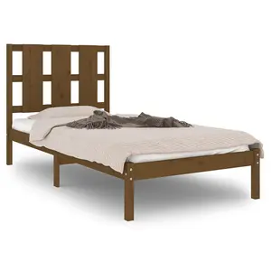 Berkfield Bed Frame Honey Brown Solid Wood Pine 100x200 cm