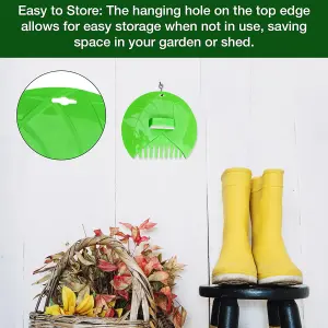 Leaf Rake & Grass Rake Set-Durable Plastic Hand Rake Garden Tool Ergonomic Leaf Grabbers & Garden Equipment for Well  Yard Cleanup