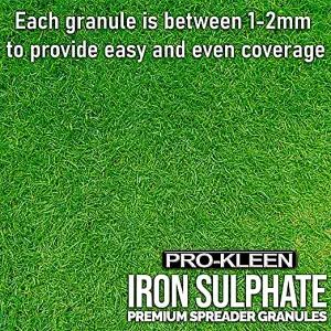 Pro-Kleen Iron Sulphate Spreader Granules, Covers up to 100m2, For Grass Green Up, Ferrous Sulphate 3x2.5kg