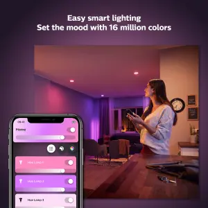 Philips Hue White & Colour Ambiance Smart Bulb Twin Pack LED B22 with Bluetooth - 1100 Lumen