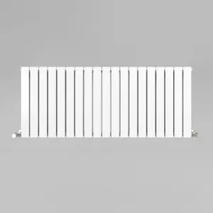 White Flat Tube 600x1444mm Horizontal Double Panel Heated Towel Radiator