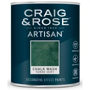 Craig & Rose Artisan Terre Vert Topcoat Chalkwash paint, 750ml