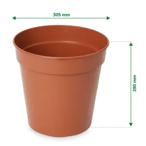 Verve Lei Terracotta Plastic Grow pot (Dia) 30.5cm, (H)29cm, 13.4L