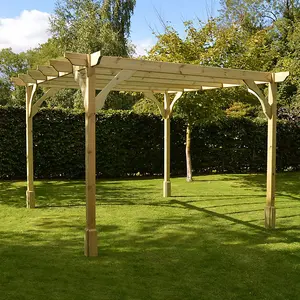 Premium Pergola - Wood - L360 x W480 x H270 cm - Light Green