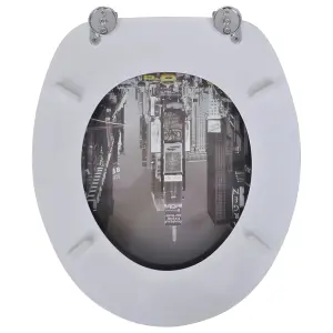 Toilet Seats with Lids 2 pcs MDF New York