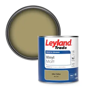 Leyland Trade Vinyl Matt Walls & Ceilings Emulsion Paint Olive Yellow (RAL 1020) 1L