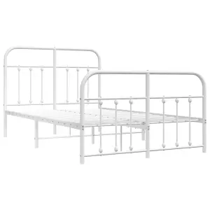 Berkfield Metal Bed Frame with Headboard and Footboard White 120x190 cm