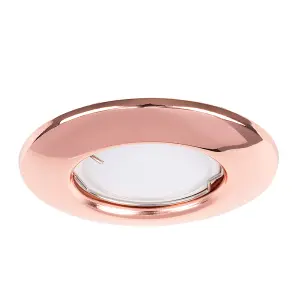 ValueLights Copper Finish GU10 Ceiling Downlight Fitting - Complete with 1 x 5w Warm White LED Bulb 3000K