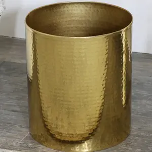 Melody Maison Metal Hammered Gold Storage Waste Bin