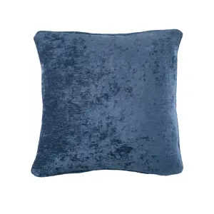 Textured Chenille Navy Textured Filled Cushion