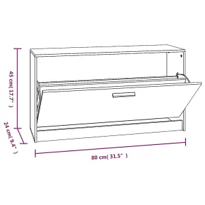 Berkfield Shoe Bench Concrete Grey 80x24x45 cm Engineered Wood