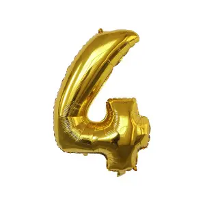 Realmax 4 Number Balloon Gold (One Size)