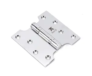 From The Anvil Polished Chrome 4 Inch x 2 Inch x 4 Inch  Parliament Hinge (pair) ss