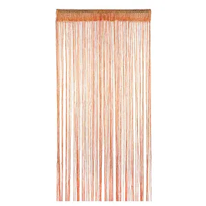 String Curtain Panel Spaghetti Tassel Curtain, 200cm x 90cm - Orange