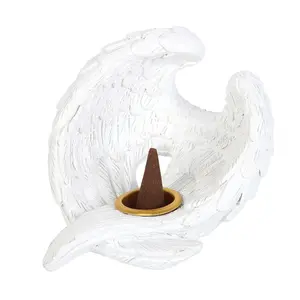 Something Different Resin Angel Wings Incense Cone Holder White (One Size)