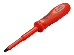 Premium Insulated Slotted Pozidriv Screwdriver 100mm x 6mm PZ2 for Safe Electrical Work