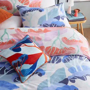 D'Azure Cotton Blend Abstract Duvet Cover Set with Pillowcases 200 x 200 cm - 2 Standard Pillowcases