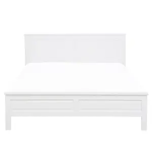 Solid Wood EU Double Size Bed White OLIVET