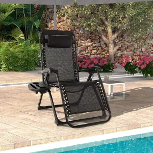 Costway Patio Metal Zero Gravity Chair Outdoor Folding Recliner with Removable Cushion