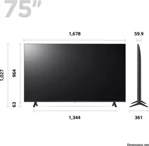 LG 75UR78006LK LED HDR 4K Ultra HD Smart TV, 75 Inch With Freeview Play/Freesat HD, Dark Iron Grey