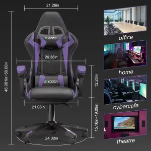 Ergonomic Gaming Chair,Soft PU Leather with Adjustable Reclining Back