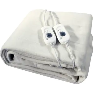 King Size Electric Blanket 140Cm X 150Cm Under Bed Warm Night Machine Washable Heated 3 Heat Settings One Control Overheat Protect