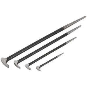 4 Piece Heel Bar Set - 150mm 300mm 410mm & 510mm Steel Shafts - Drop Forged