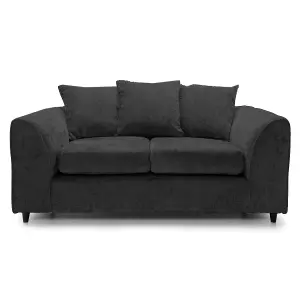 Monaco Chenille Fabric Sofa Set 3 and 2 Seater sofa   Black